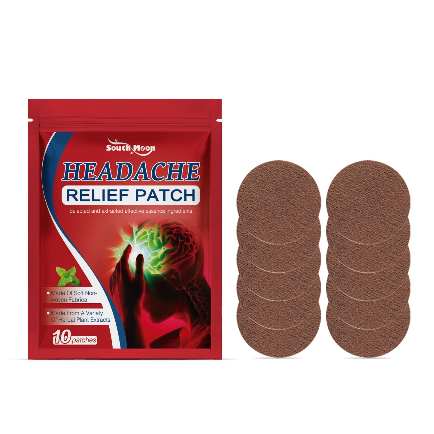 Herbal headache Relief Patches ( 10 pcs )